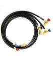 Flexibles de charge 1/4 x 1/4" (x3) avec vannes SAFE SEAL
