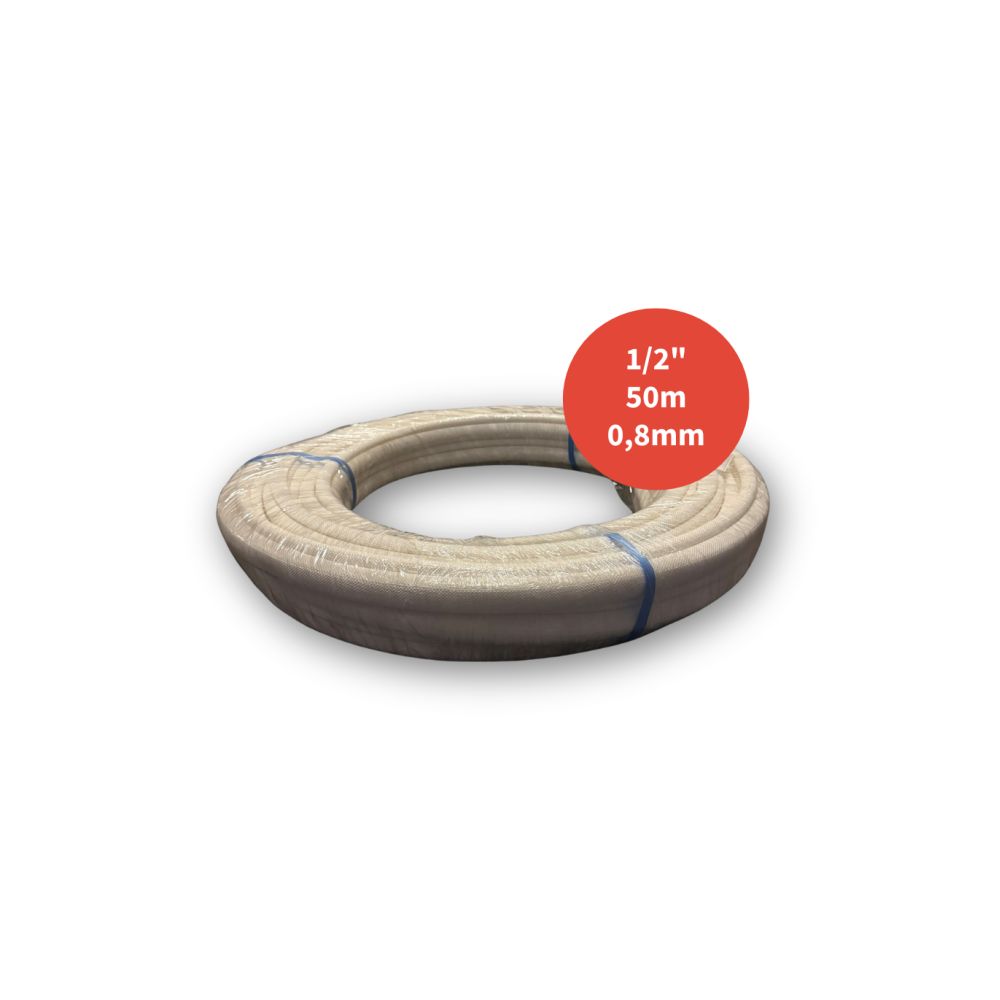 Couronne filmée cuivre 08mm 1/2 isolé PE blanc Bl-s2-d0 (M1) 50m