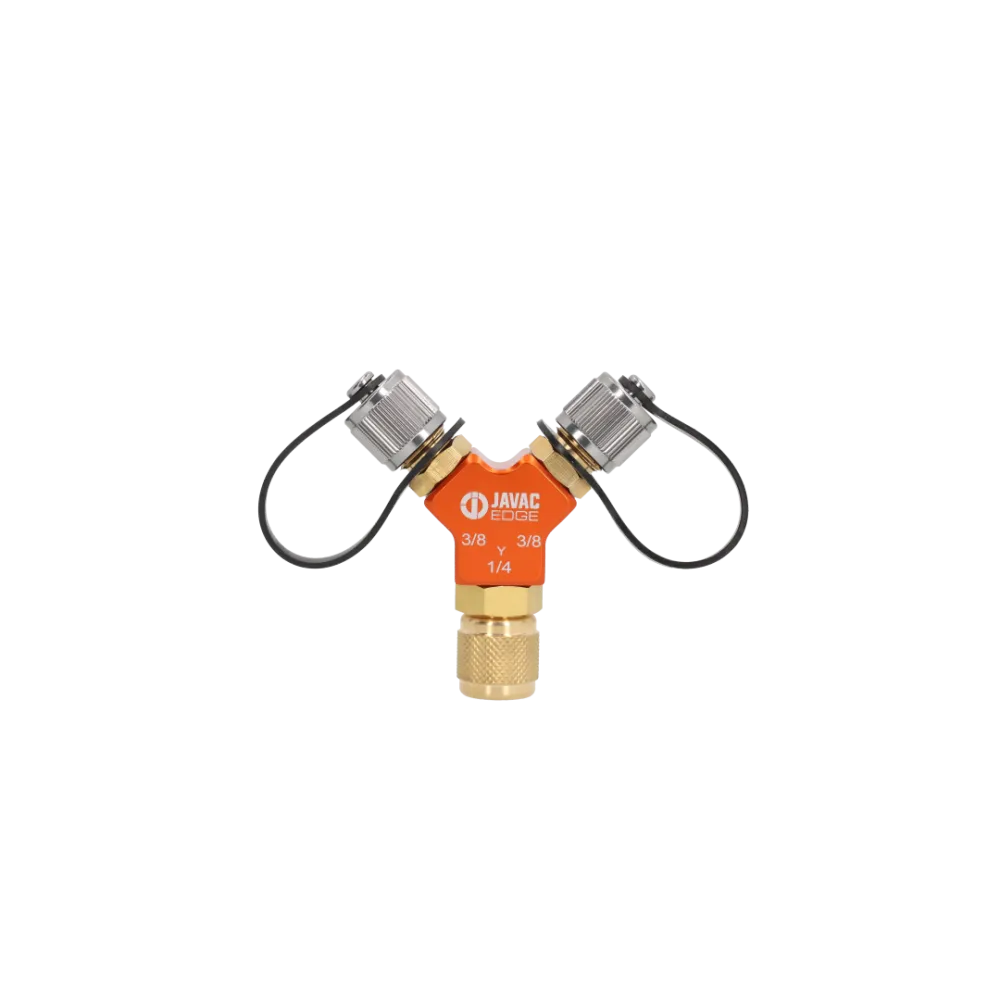 Raccord Y Hi-Flow 3/8'' x 3/8'' x 1/4'' aluminium compatible A2L/A3