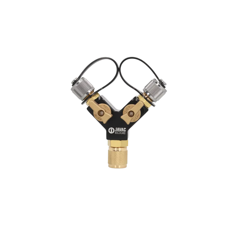 Raccord en Y à double valve Ultimate Hi-Flow 3/8" - Débit maximal CVC/R