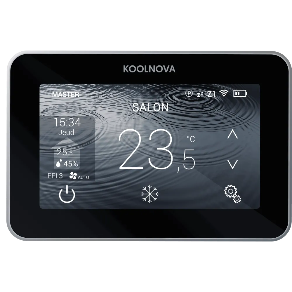 PACK 4 THERMOSTATS KOOLNOVA ETERNAL 2.0 FILAIRE NOIR