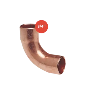 Coude à braser 90° F-F grand rayon 3/4"