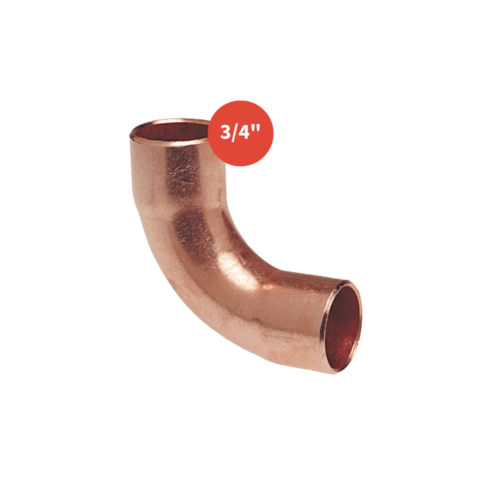 Coude à braser 90° F-F grand rayon 3/4"