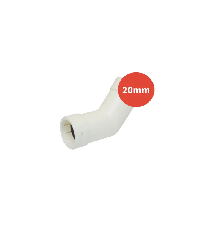 Coude à 45° p/pvc blc Ø20mm