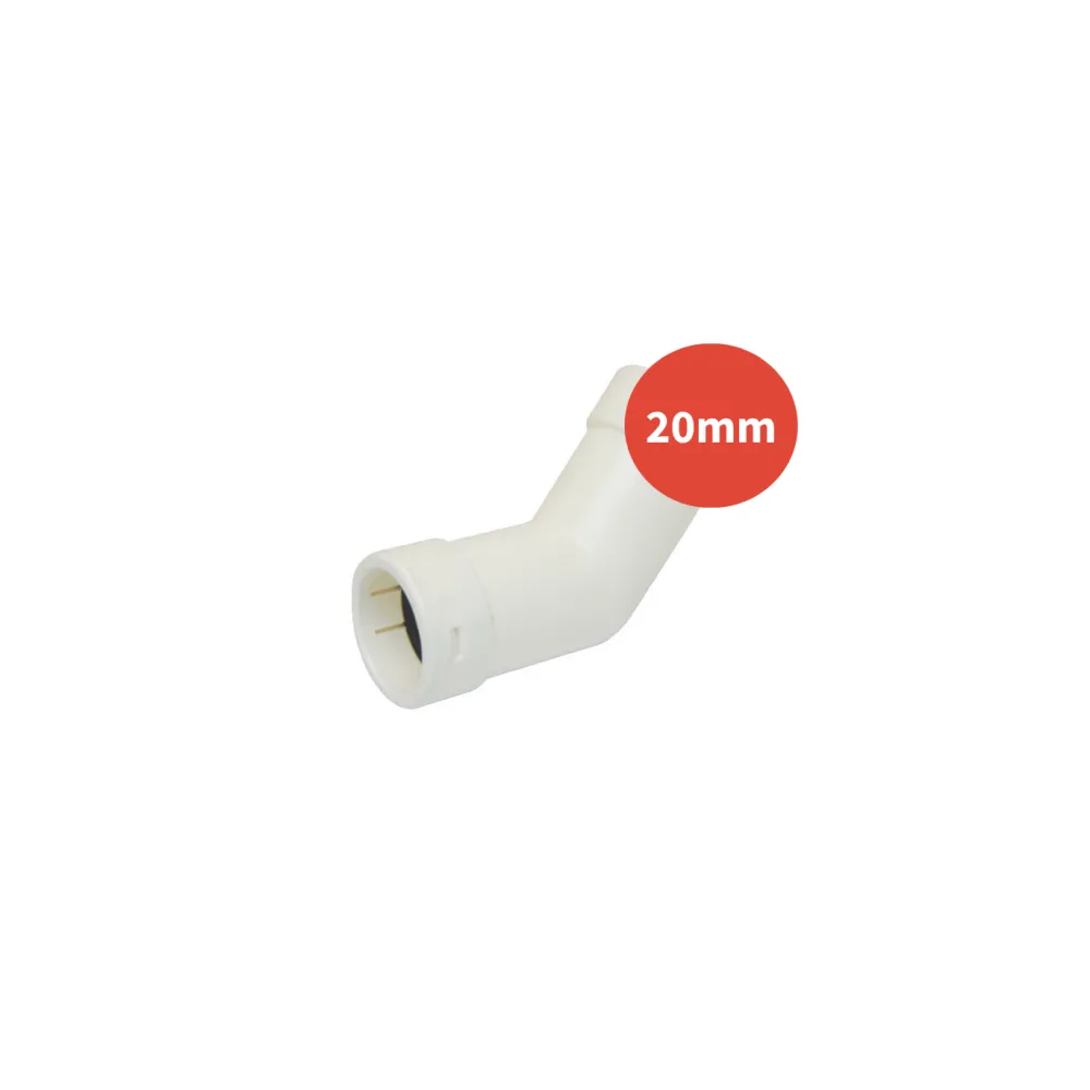 Coude à 45° p/pvc blc Ø20mm