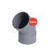 Coude à 45° PVC F-F Ø32mm gris