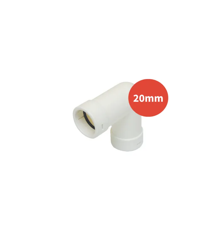 Coude à 90° p/pvc blc Ø20mm