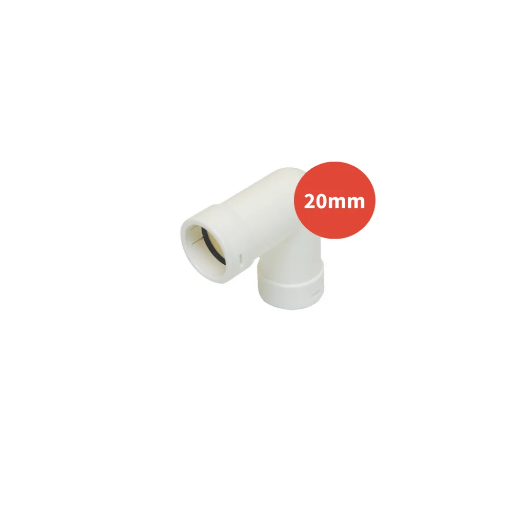 Coude à 90° p/pvc blc Ø20mm