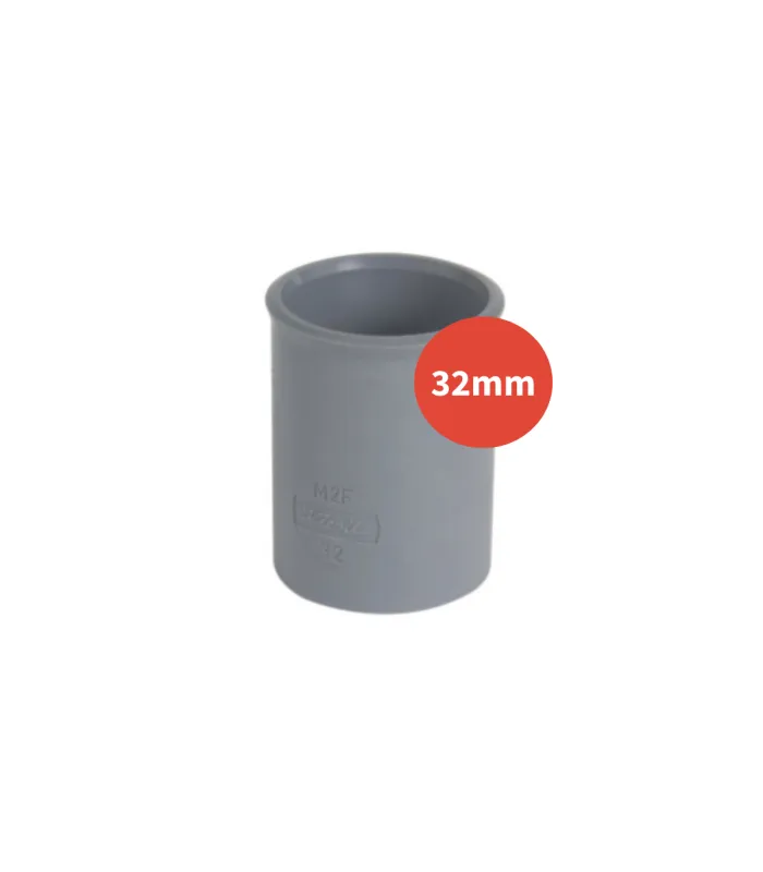 Manchon PVC GRIS F-F Ø32mm
