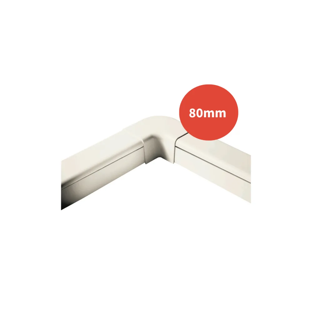 Angle à plat 90° goulotte ARTICA ivoire 80mm