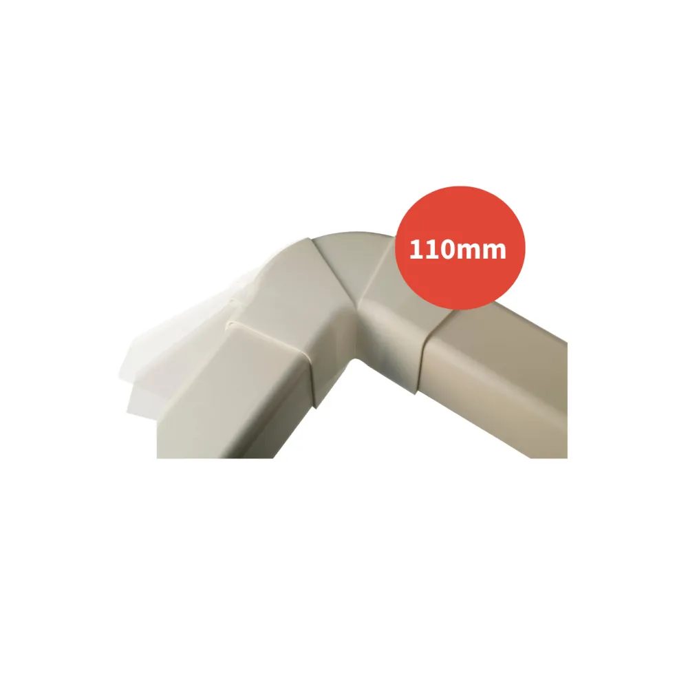 Angle à plat variable goulotte ARTICA Ivoire 110mm