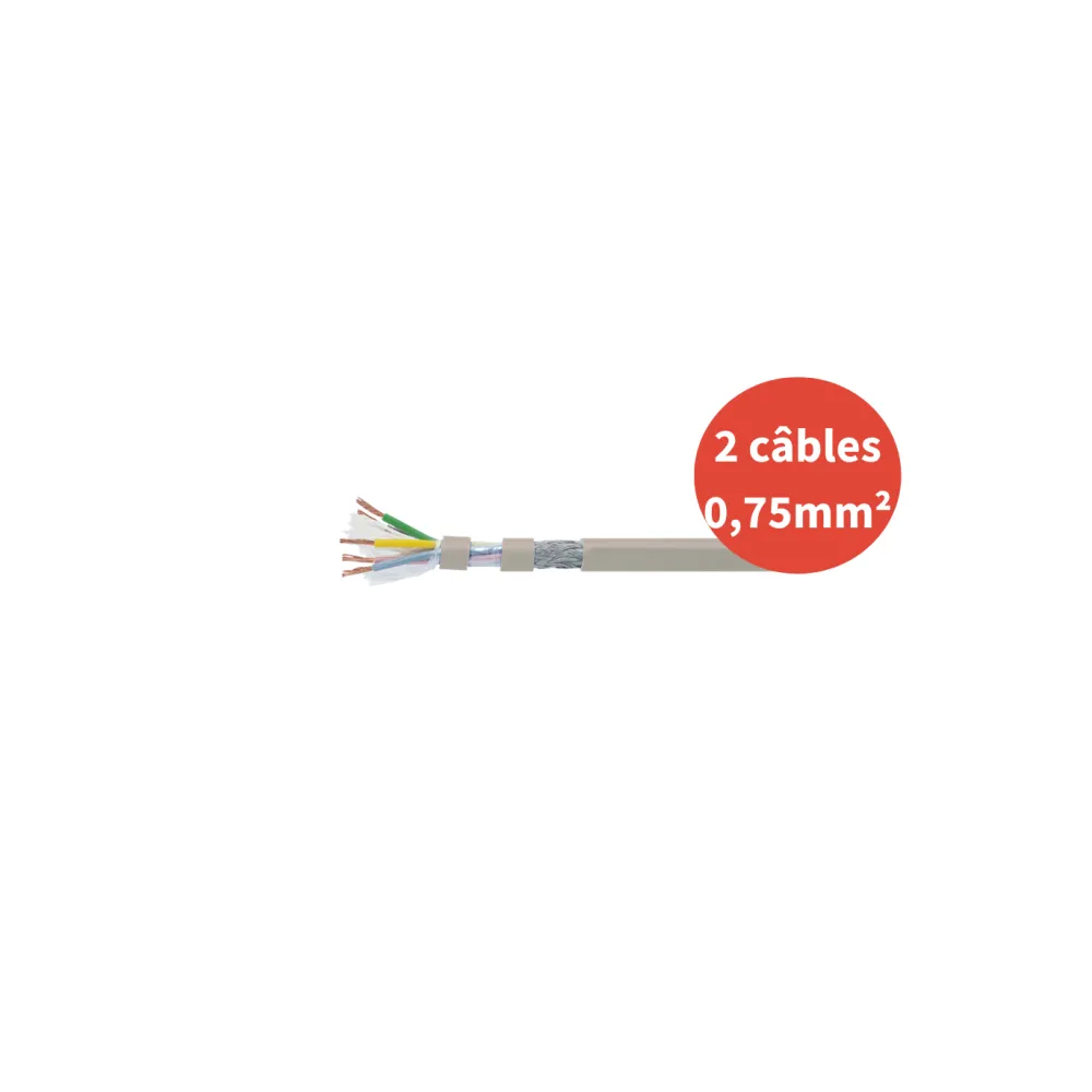 Câble SECUREX DC 315 C1 - 2 câbles - 0,75mm²