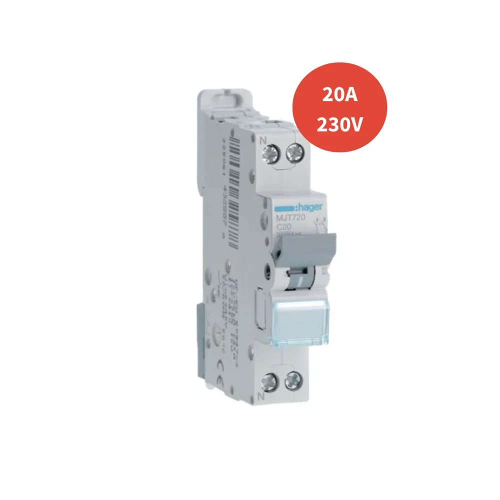 Disjoncteur Hager bi courbé - 20A