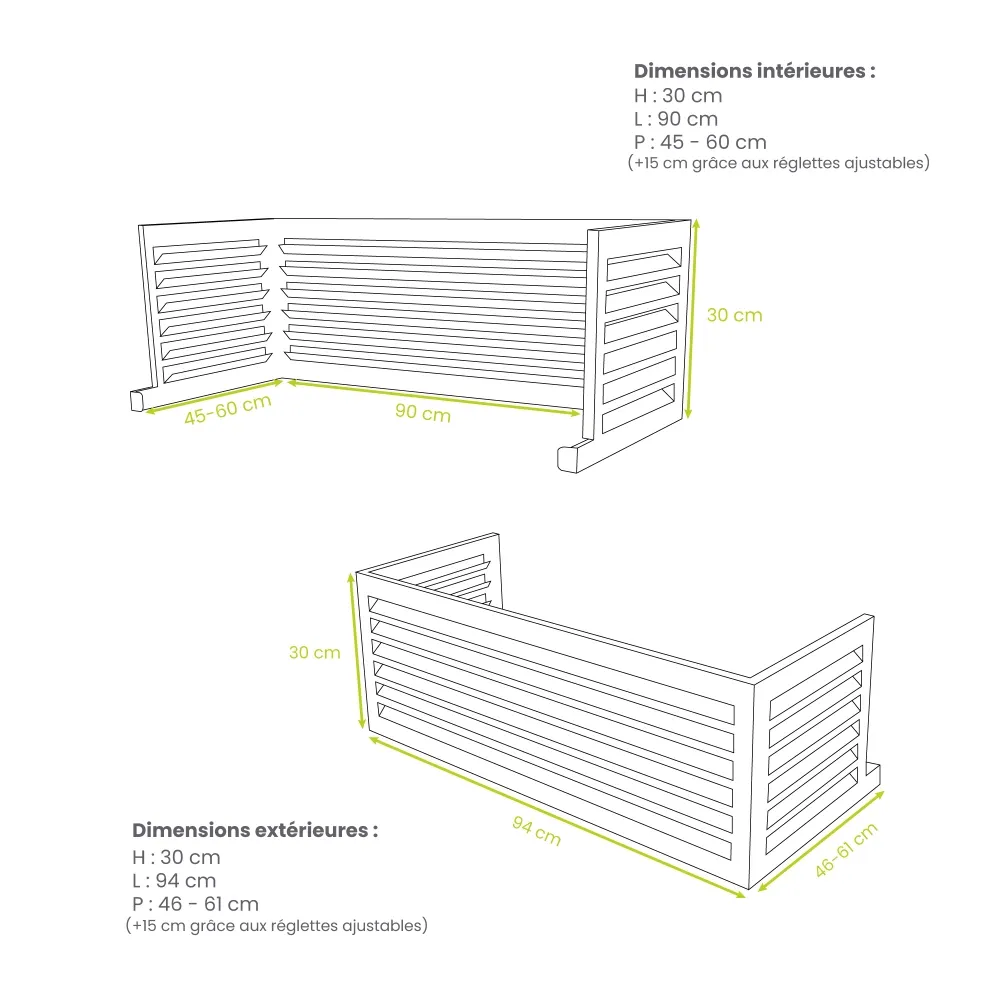 Extension hauteur Decoclim CREME RAL 9001