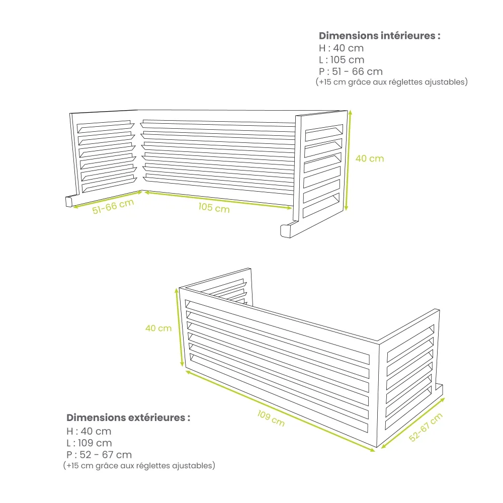 Extension hauteur Decoclim GRIS ANTHRACITE RAL 7016