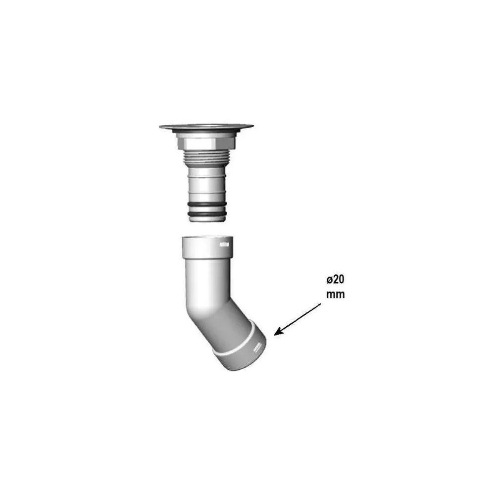 Raccordement coude 45° PVC BLC 20mm