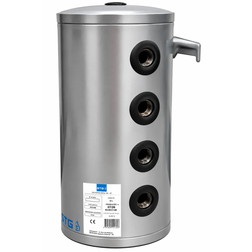 Bouteille de mélange STG acier 50L + bouchons