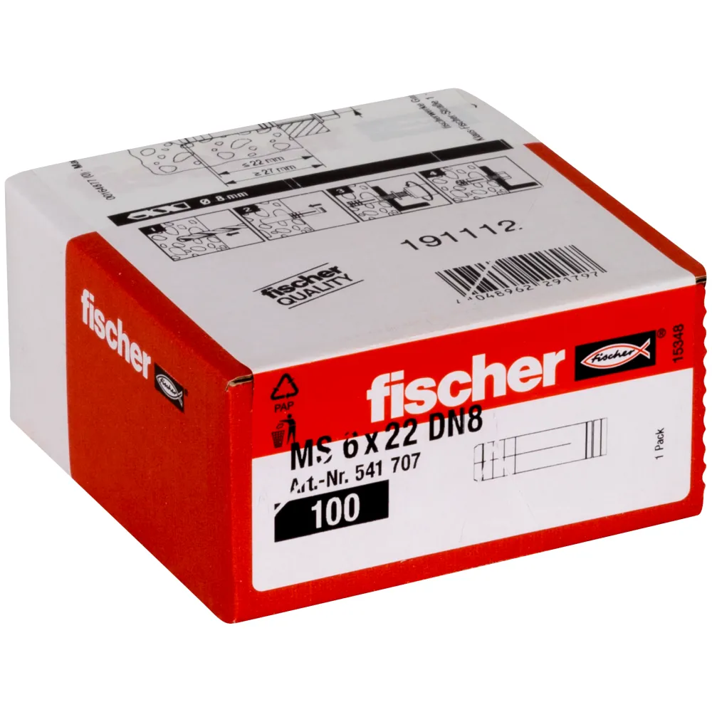 CHEVILLE LAITON M6 X 24 100PCS