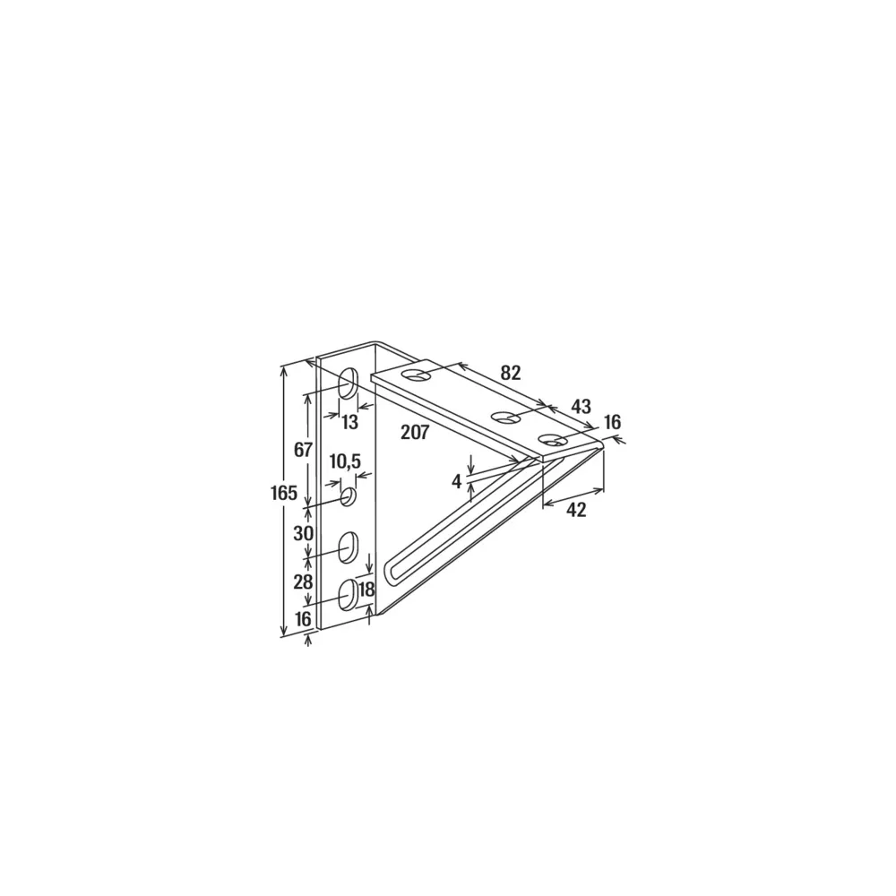 Console Equerre 207*165 PR Rail