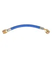 Tuyaux de charge, bleu, 1/4" SAE droit , 1x coudé 1/4" SAE avec pouissoir